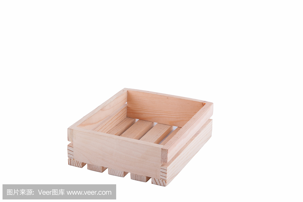 小木箱模型孤立在白色背景